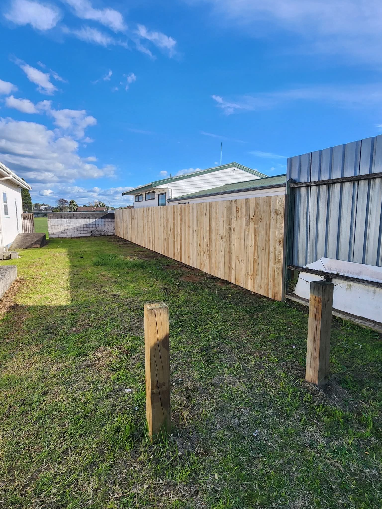 New timber fence with posts BOP